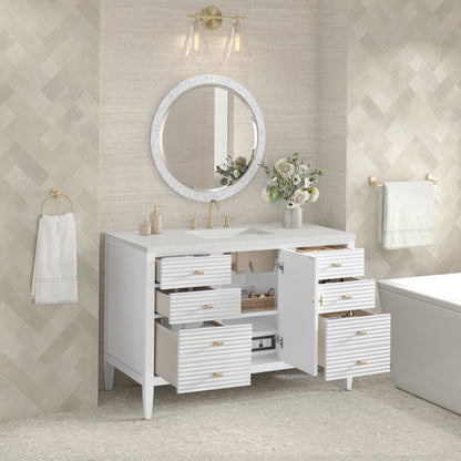 James Martin Myrrin 48" Single Bathroom Vanity, Bright White