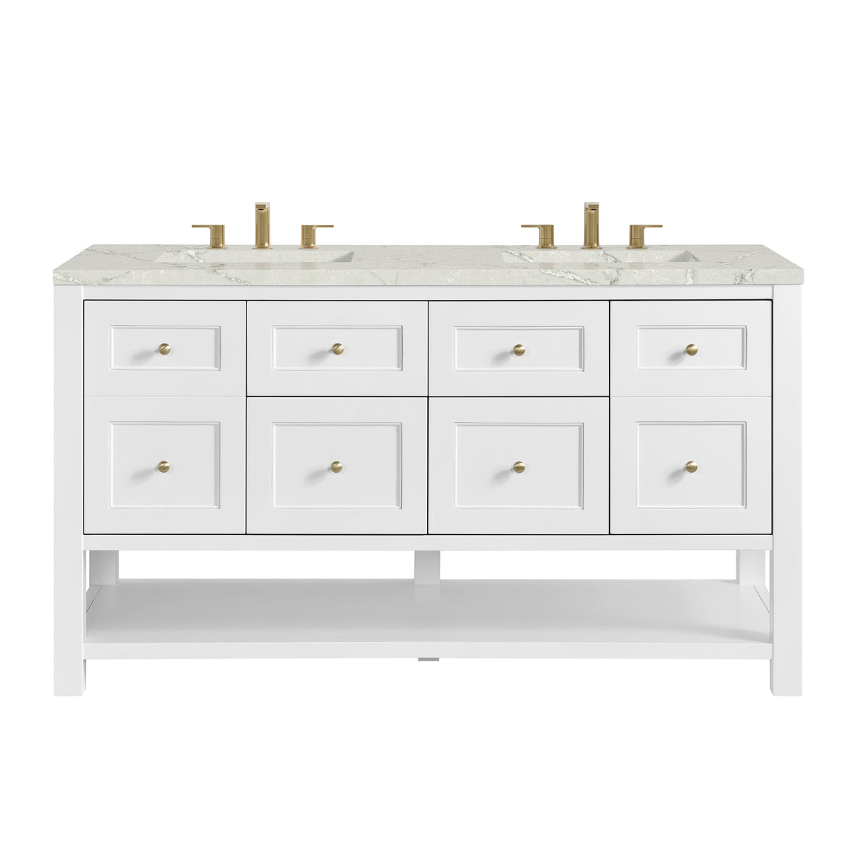 James Martin Breckenridge 60" Double Bathroom Vanity, Bright White