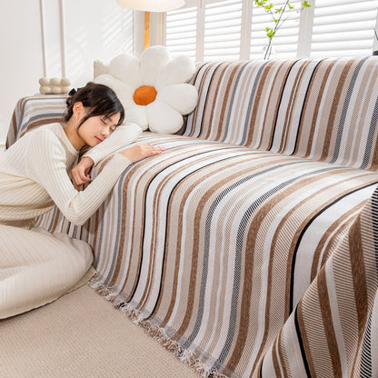 Modern Minimalist Sofa Throw Cover Cotton Knit Throws for Couch Scratch Proof Couch Cover