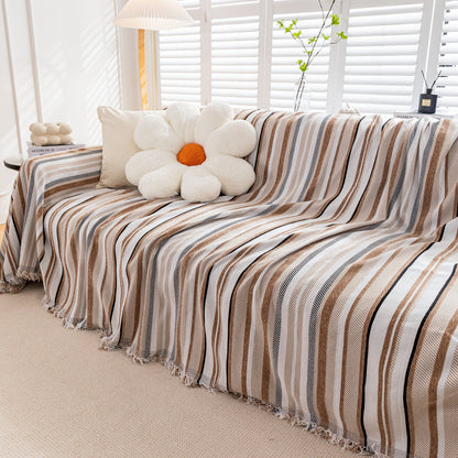 Modern Minimalist Sofa Throw Cover Cotton Knit Throws for Couch Scratch Proof Couch Cover