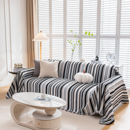 Modern Minimalist Sofa Throw Cover Cotton Knit Throws for Couch Scratch Proof Couch Cover