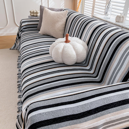 Modern Minimalist Sofa Throw Cover Cotton Knit Throws for Couch Scratch Proof Couch Cover