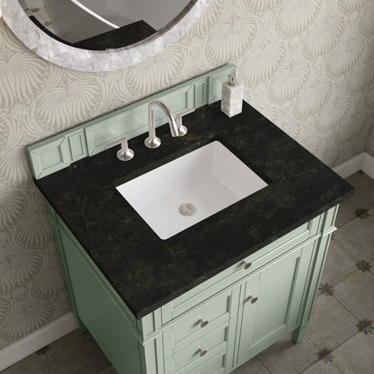 James Martin Brittany 30" Single Bathroom Vanity, Sage Green