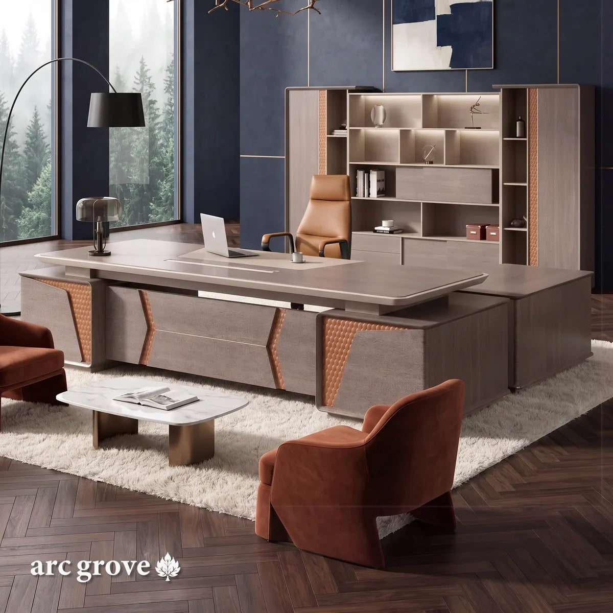 York · Grand Executive Desk w/ Mobile Storage