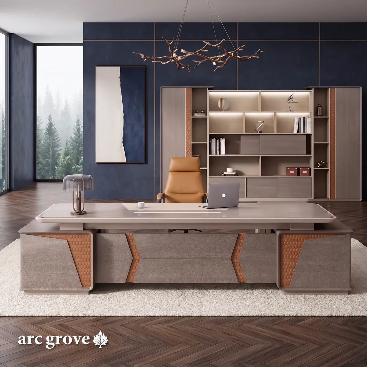York · Grand Executive Desk w/ Mobile Storage