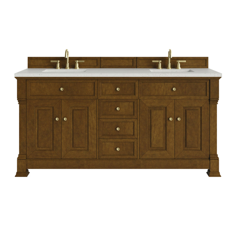 James Martin Brookfield 72" Double Bathroom Vanity, Honey Oak