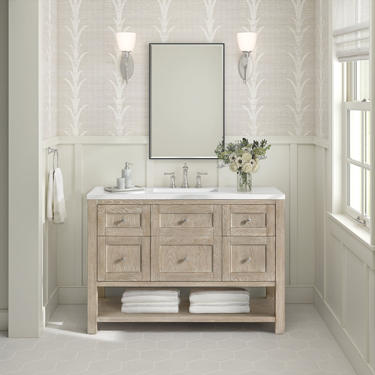 James Martin Breckenridge 48" Single Bathroom Vanity, Whitewashed Oak