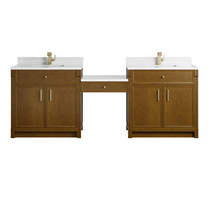 James Martin Bellshire 96" Single Bathroom Vanity, Honey Oak