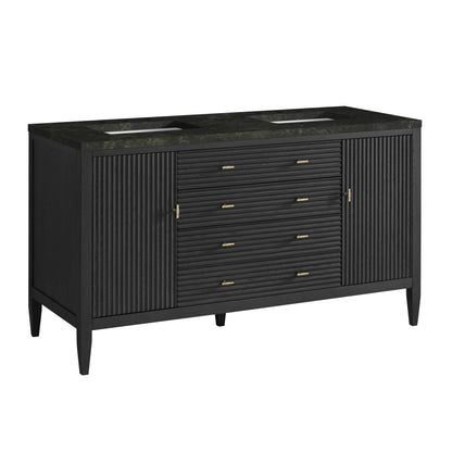 James Martin Myrrin 60" Double Bathroom Vanity, Carbon Oak