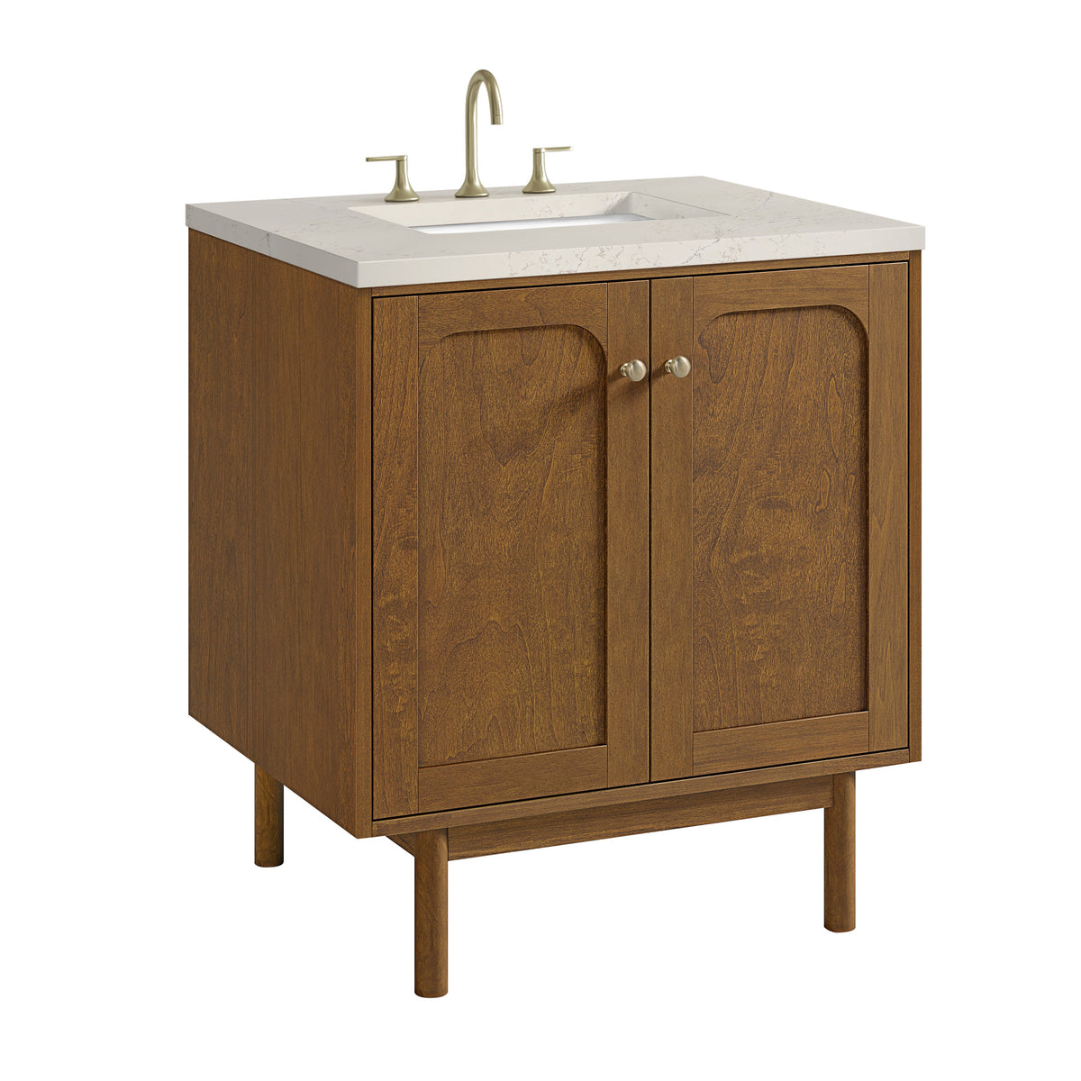 James Martin Laurent 30" Dual Mount Single Bathroom Vanity, Honey Oak