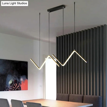 DecorBites™ Z-Shaped Metal LED Suspension Light Fixture for Restaurants - Simplicity at Its Best!