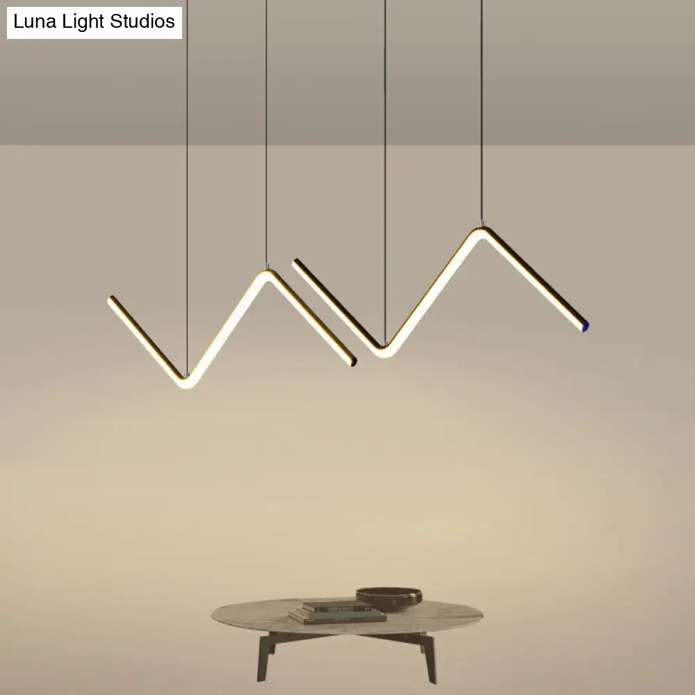 DecorBites™ Z-Shaped Metal LED Suspension Light Fixture for Restaurants - Simplicity at Its Best!