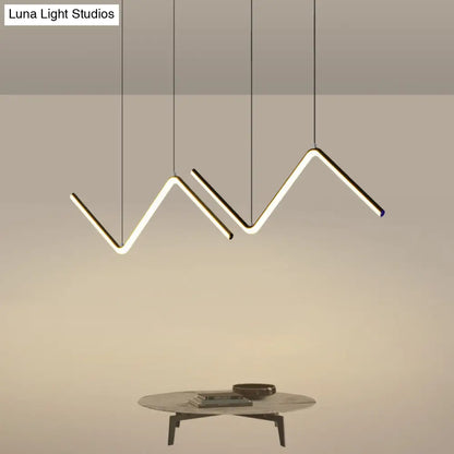 DecorBites™ Z-Shaped Metal LED Suspension Light Fixture for Restaurants - Simplicity at Its Best!
