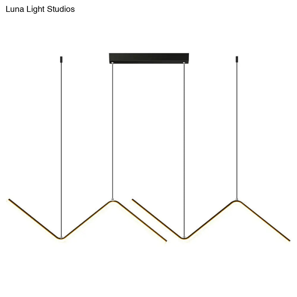 DecorBites™ Z-Shaped Metal LED Suspension Light Fixture for Restaurants - Simplicity at Its Best!