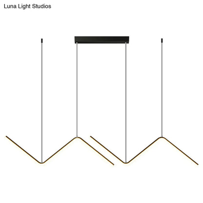 DecorBites™ Z-Shaped Metal LED Suspension Light Fixture for Restaurants - Simplicity at Its Best!