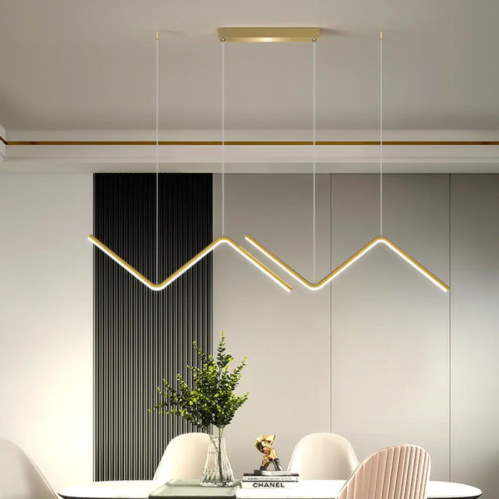 DecorBites™ Z-Shaped Metal LED Suspension Light Fixture for Restaurants - Simplicity at Its Best!
