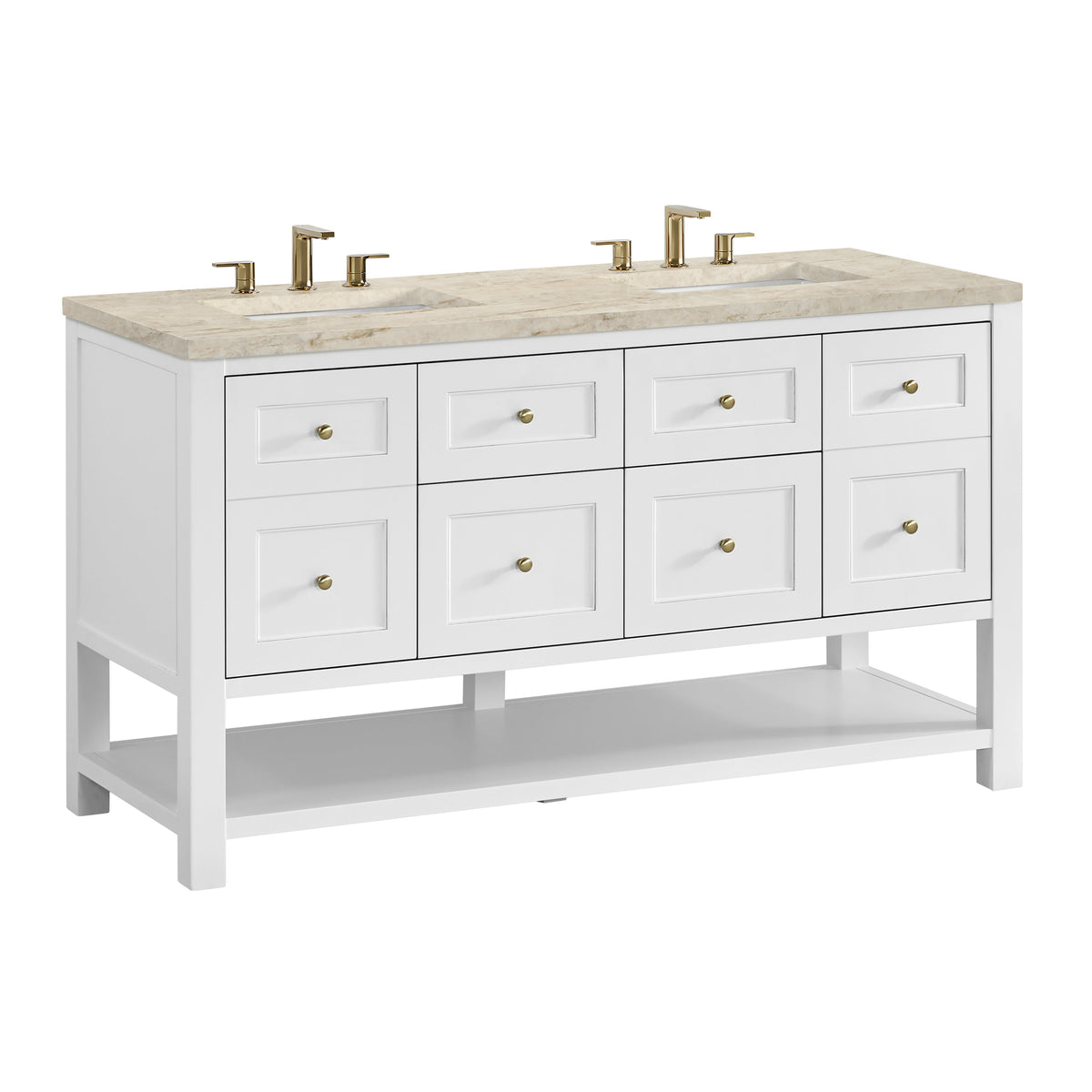 James Martin Breckenridge 60" Double Bathroom Vanity, Bright White