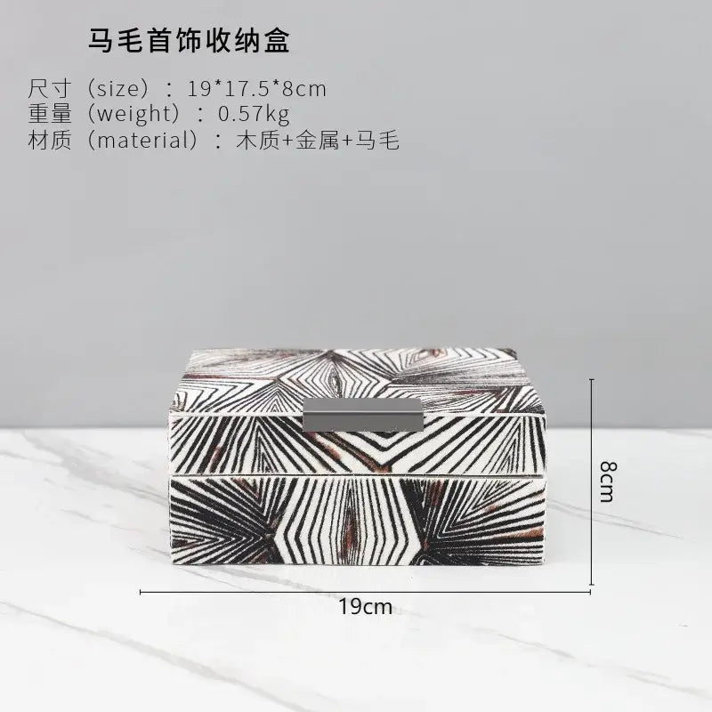 Zebra black & white jewelry storage box bedroom desktop organizer