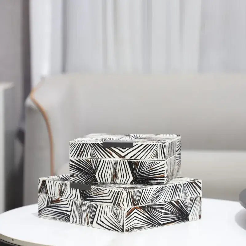 Zebra black & white jewelry storage box bedroom desktop organizer