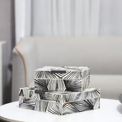Zebra black & white jewelry storage box bedroom desktop organizer