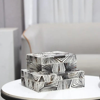 Zebra black & white jewelry storage box bedroom desktop organizer