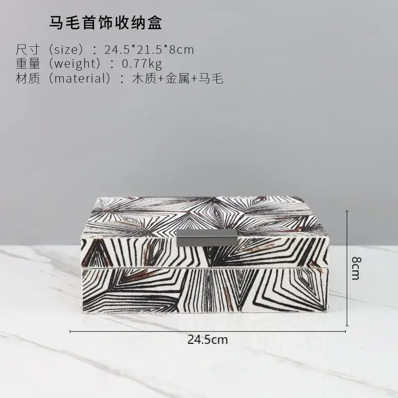 Zebra black & white jewelry storage box bedroom desktop organizer