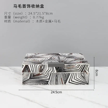 Zebra black & white jewelry storage box bedroom desktop organizer