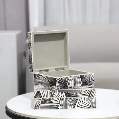 Zebra black & white jewelry storage box bedroom desktop organizer