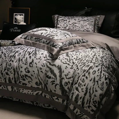 Zebra print 1000tc egyptian cotton bedding set bedroom duvet cover