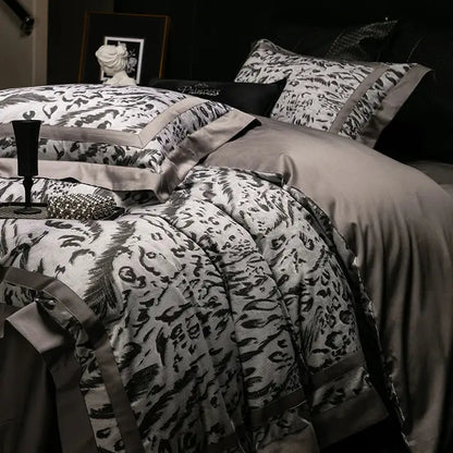 Zebra print 1000tc egyptian cotton bedding set bedroom duvet cover