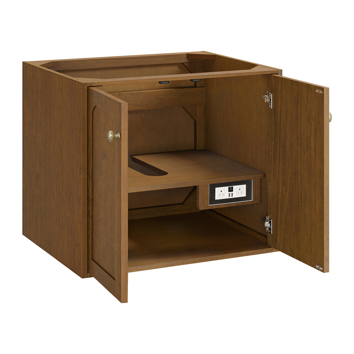James Martin Laurent 30" Dual Mount Single Bathroom Vanity, Honey Oak