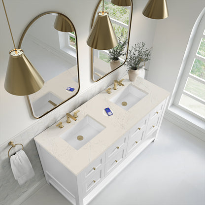 James Martin Breckenridge 60" Double Bathroom Vanity, Bright White
