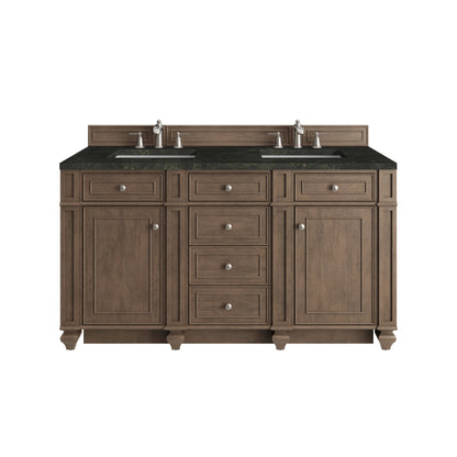 James Martin Bristol 60" Double Bathroom Vanity, Whitewashed Walnut