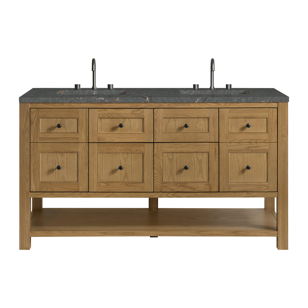 James Martin Breckenridge 60" Double Bathroom Vanity, Light Natural Oak