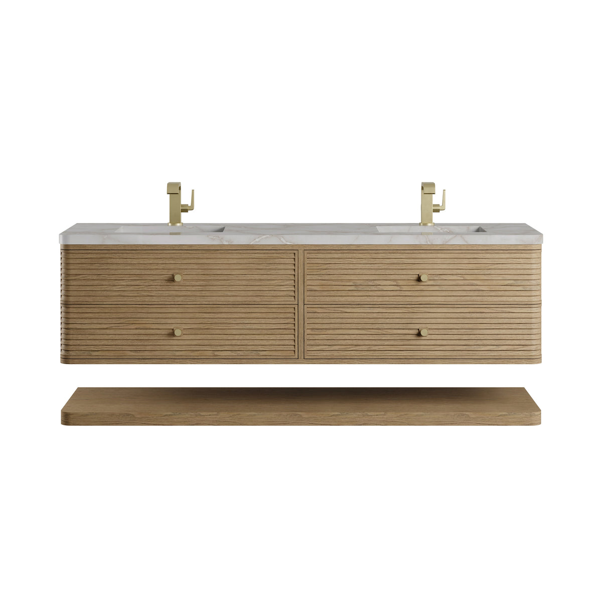 James Martin Allamari 72" Floating Double Bathroom Vanity, Dune Mist