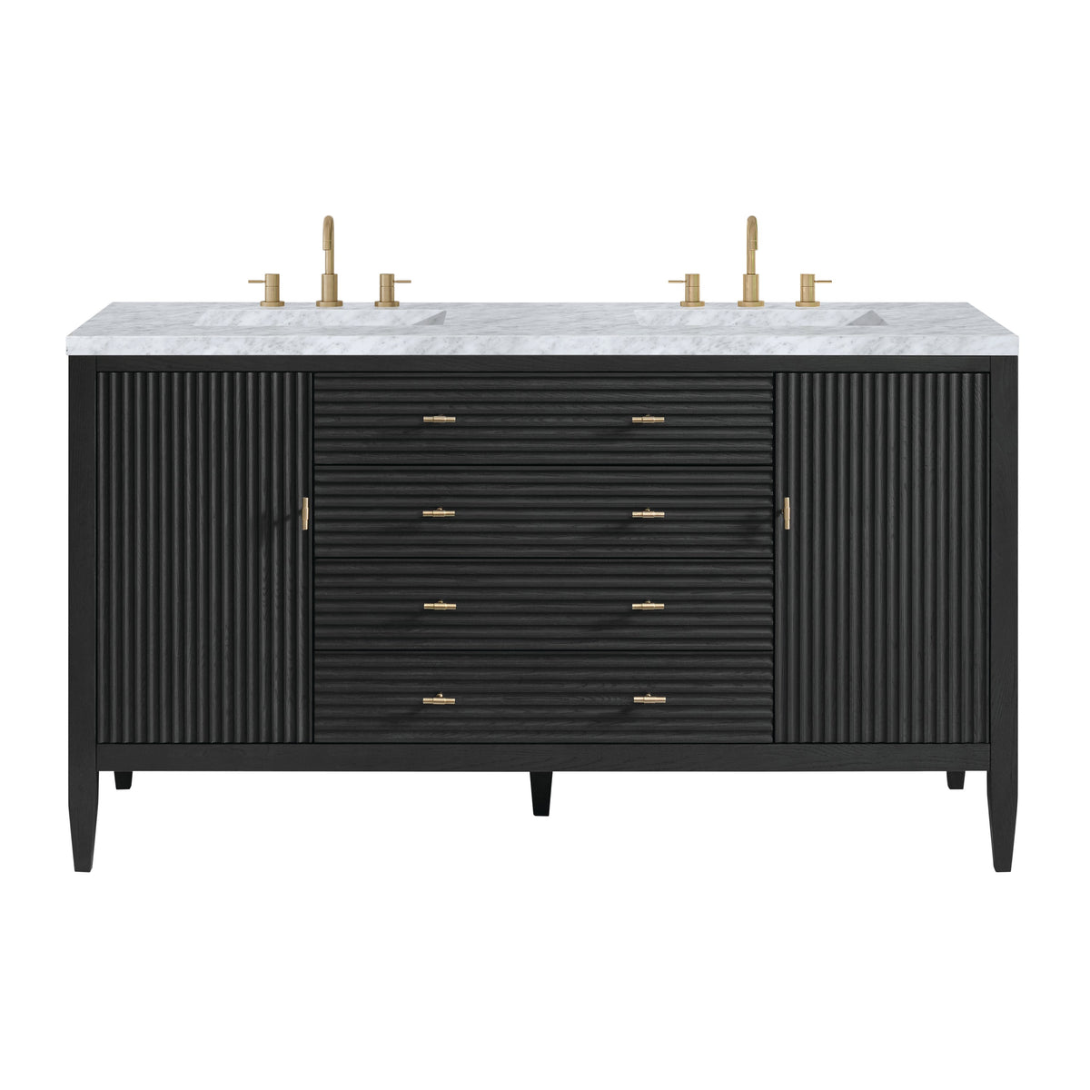 James Martin Myrrin 60" Double Bathroom Vanity, Carbon Oak