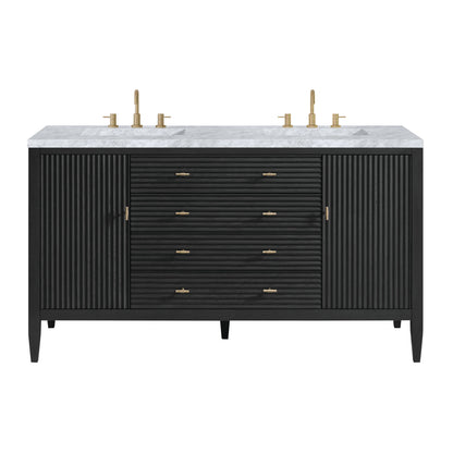 James Martin Myrrin 60" Double Bathroom Vanity, Carbon Oak