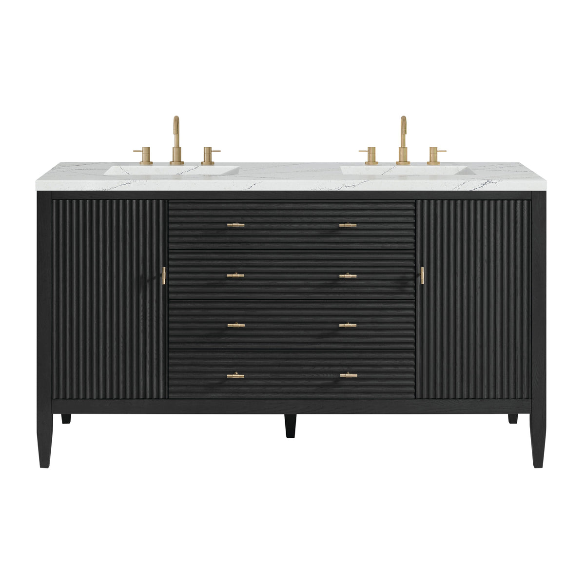 James Martin Myrrin 60" Double Bathroom Vanity, Carbon Oak