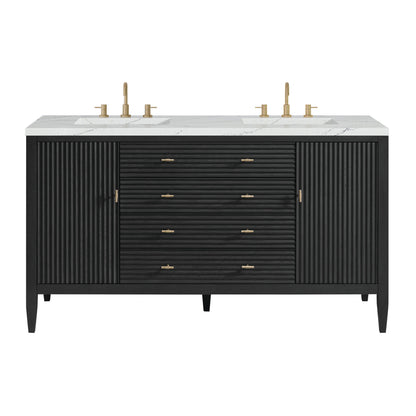 James Martin Myrrin 60" Double Bathroom Vanity, Carbon Oak