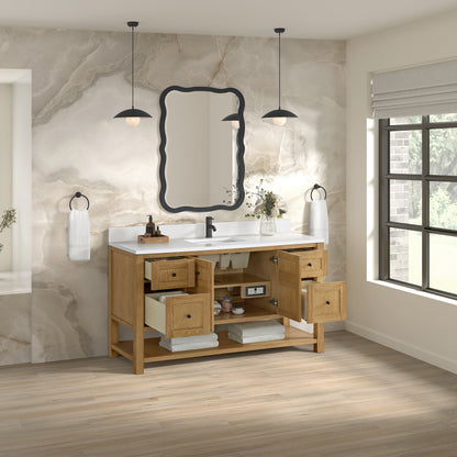 James Martin Breckenridge 60" Single Bathroom Vanity, Light Natural Oak