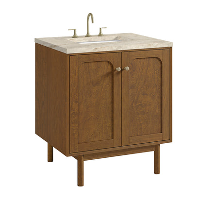 James Martin Laurent 30" Dual Mount Single Bathroom Vanity, Honey Oak
