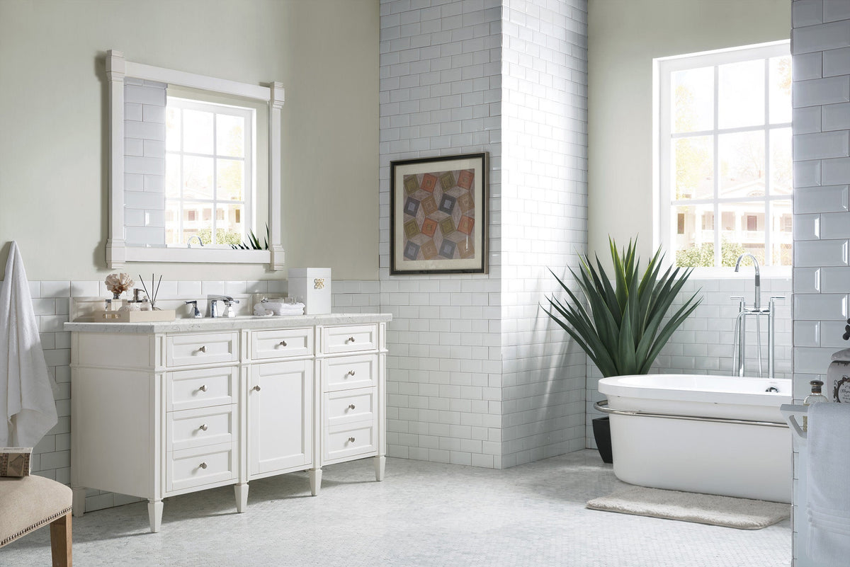 James Martin Brittany 60" Single Bathroom Vanity, Bright White