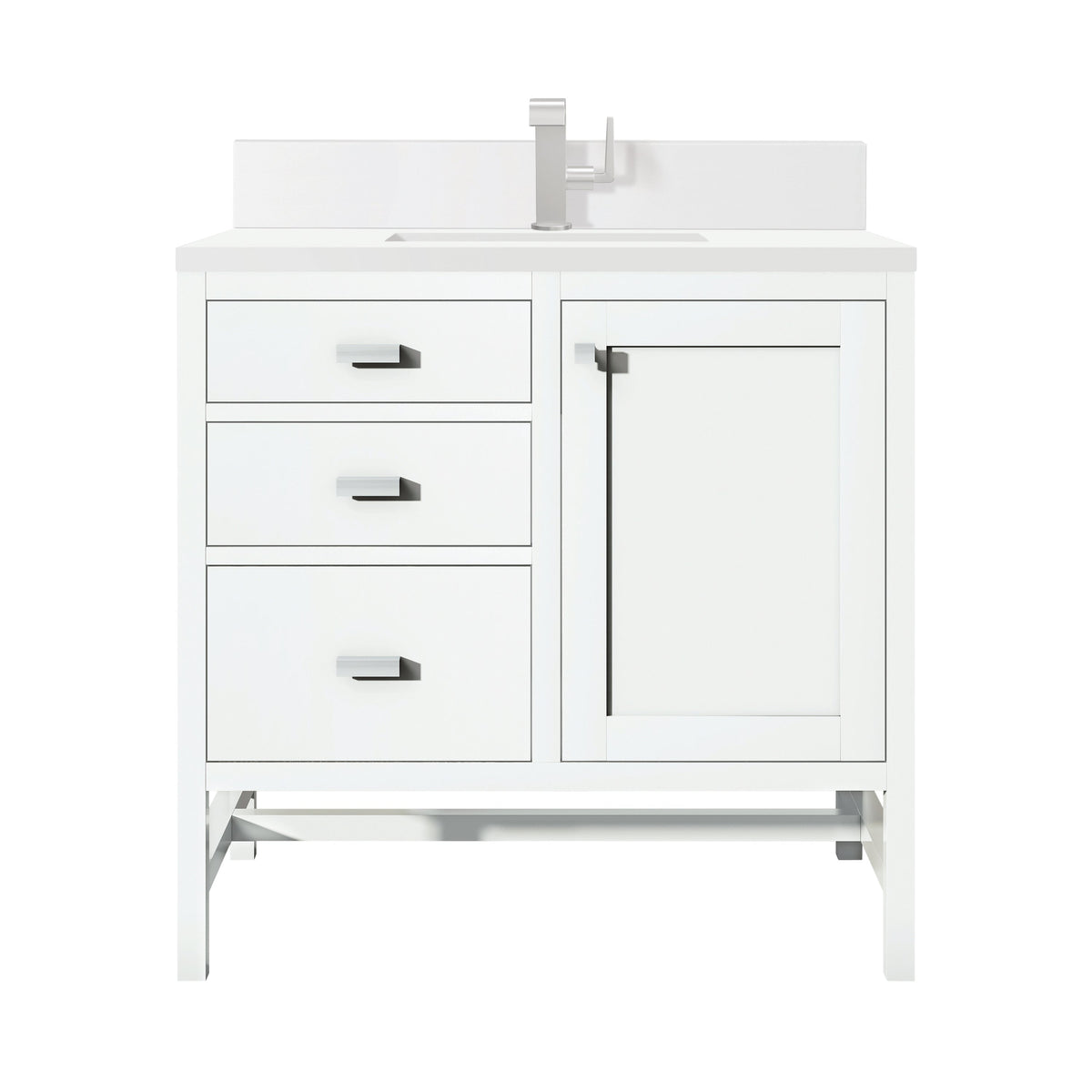 James Martin Addison 36" Single Bathroom Vanity, Glossy White