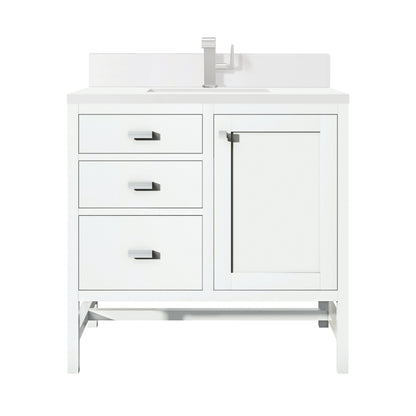 James Martin Addison 36" Single Bathroom Vanity, Glossy White